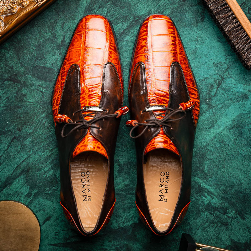 Marco Di Milano Anzio Rustic Brandy Leather Shoe