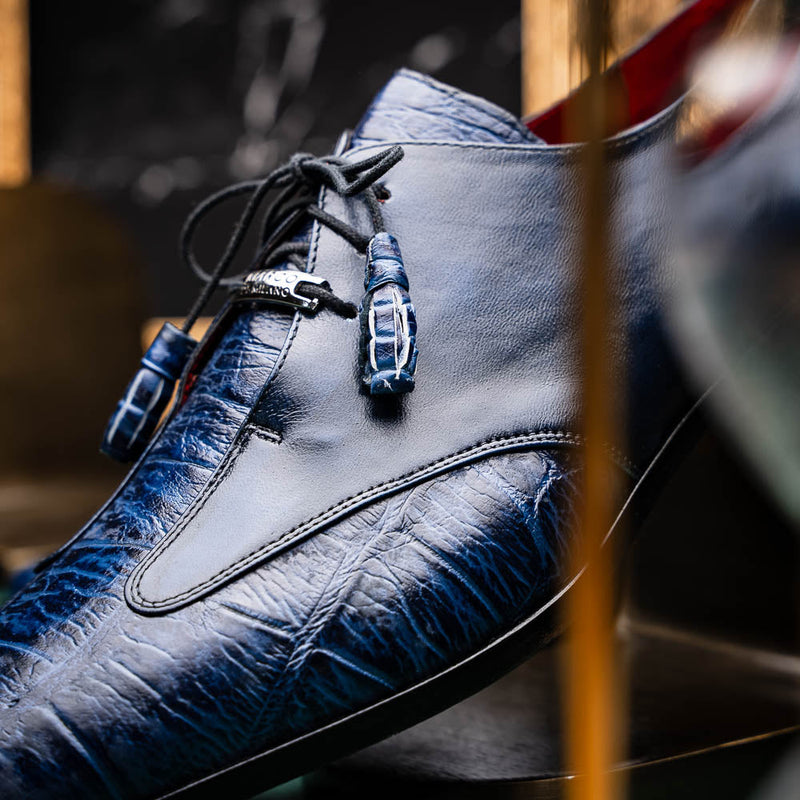 Marco_Di_Milano Anzio: Blue Jeans Leather Dress Shoe