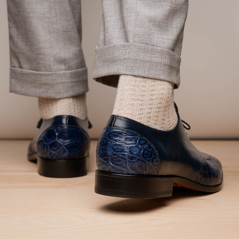 Marco_Di_Milano Anzio: Blue Jeans Leather Dress Shoe