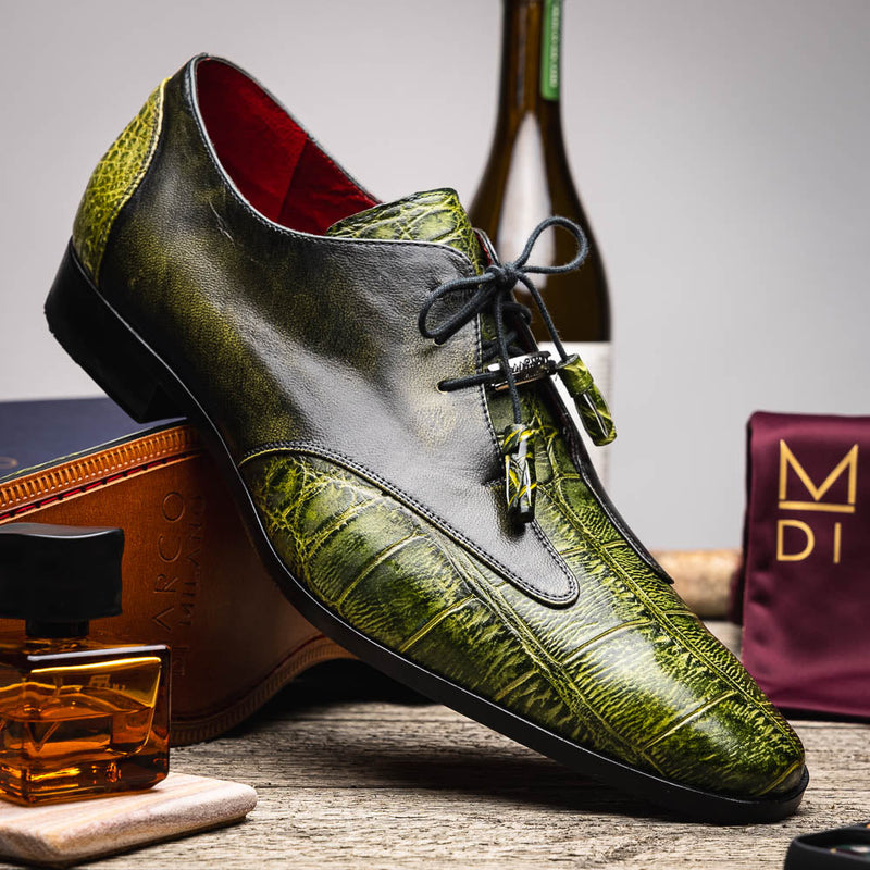 Marco Di Milano Anzio: Rustic Green Leather Loafers