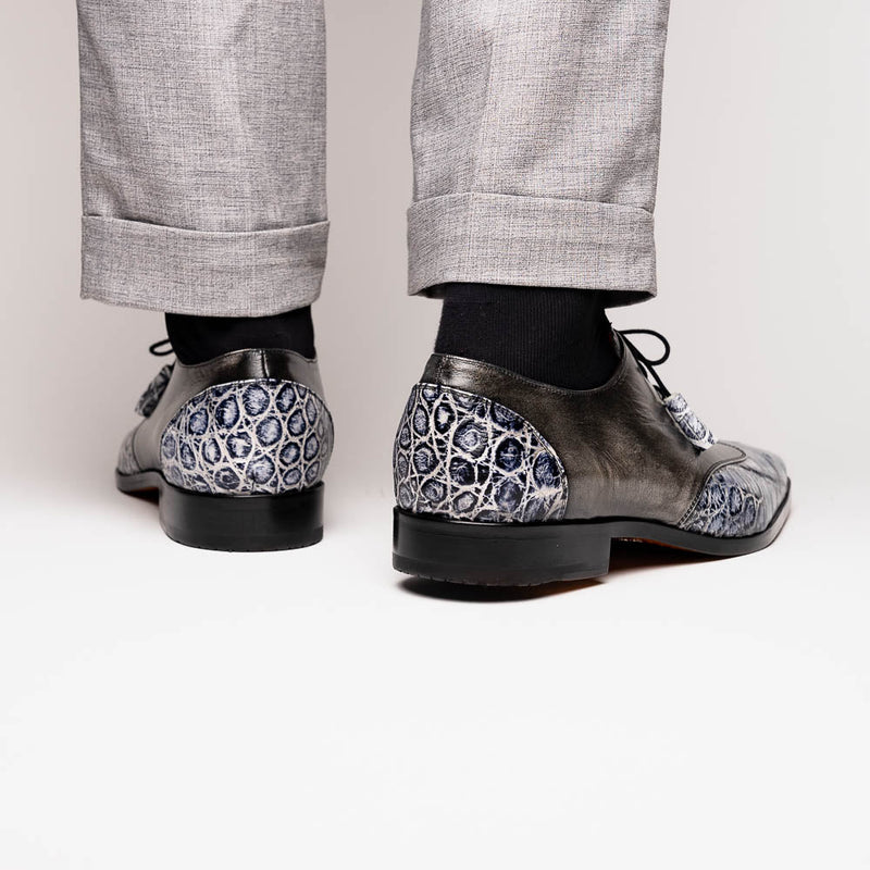 Marco Di Milano Anzio Newspaper Print Leather Oxford