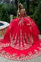 Red And Gold Quinceanera Dresses | Ball Gown by GL3522