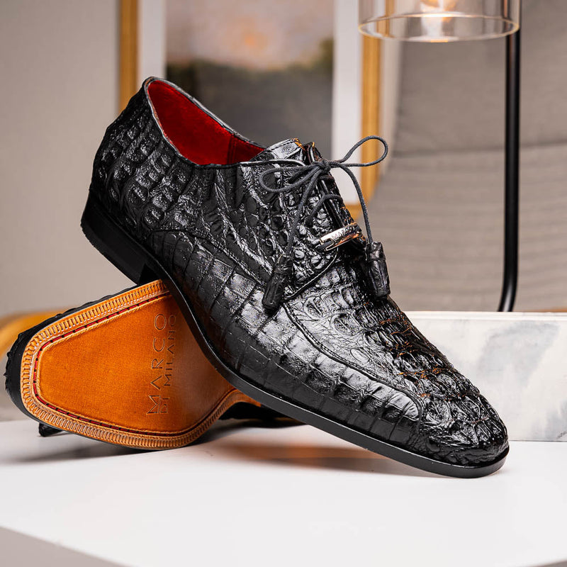 Marco_Di_Milano Apricena Black Leather Luxury Shoe