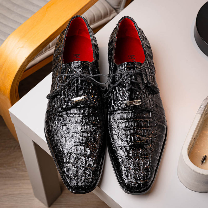 Marco_Di_Milano Apricena Black Leather Luxury Shoe