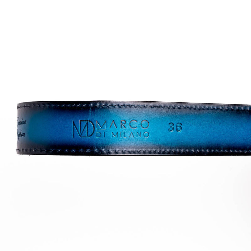 Marco Di Milano Arkansas Belt - Black & Blue Leather Loafers