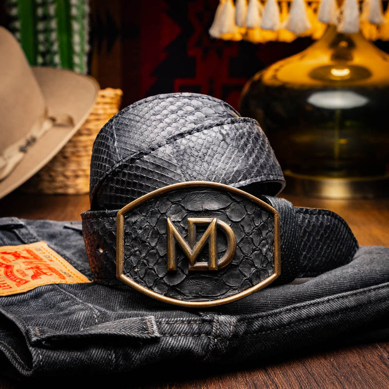 Marco Di Milano Arkansas Black Leather Belt Shoe