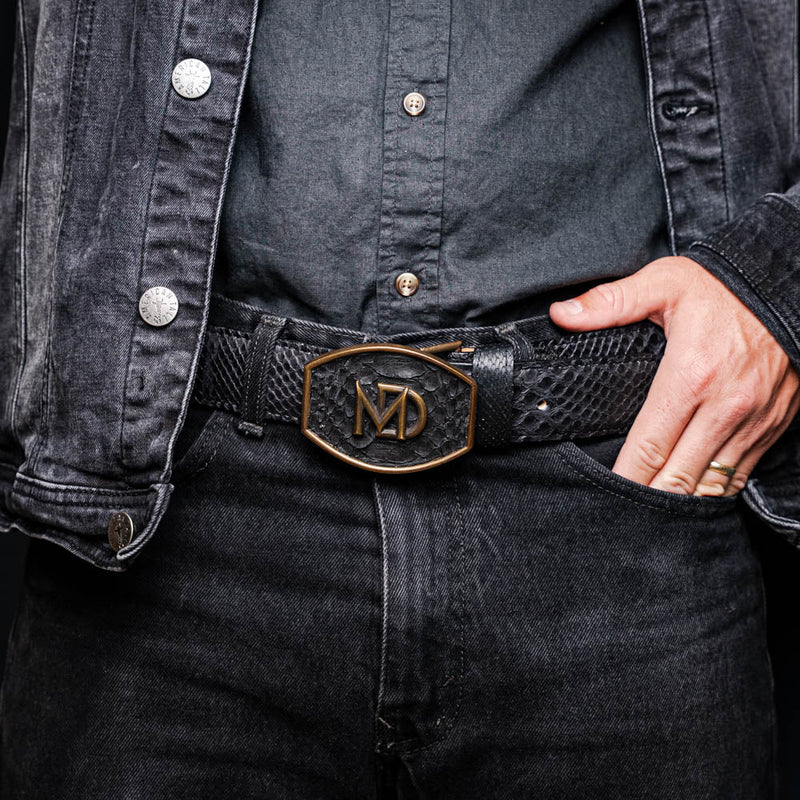 Marco Di Milano Arkansas Belt - Black & Blue Leather Loafers