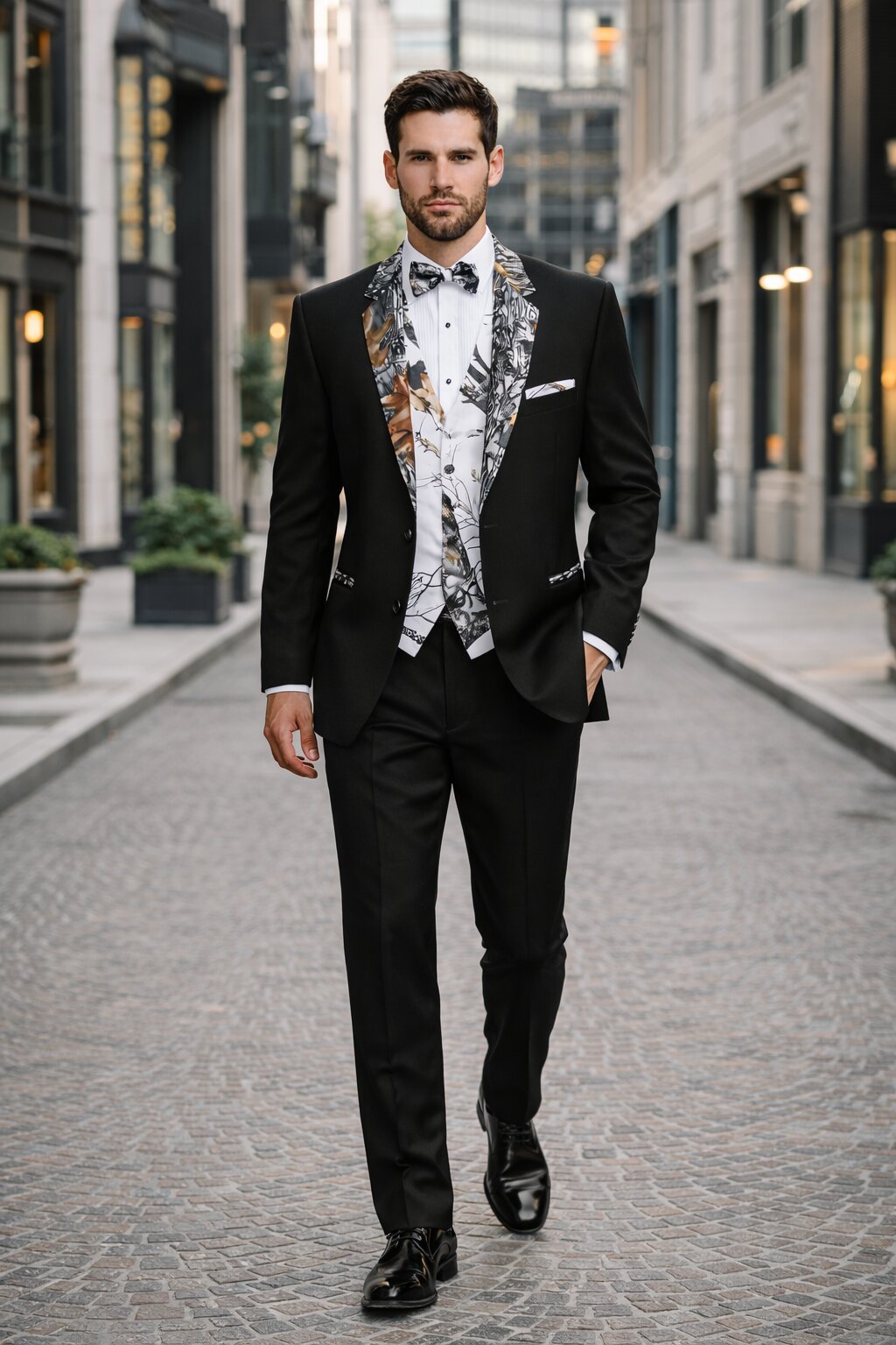 Army Green Tuxedo - Camouflage - Two Toned Vested Olive Camo Tuxedo