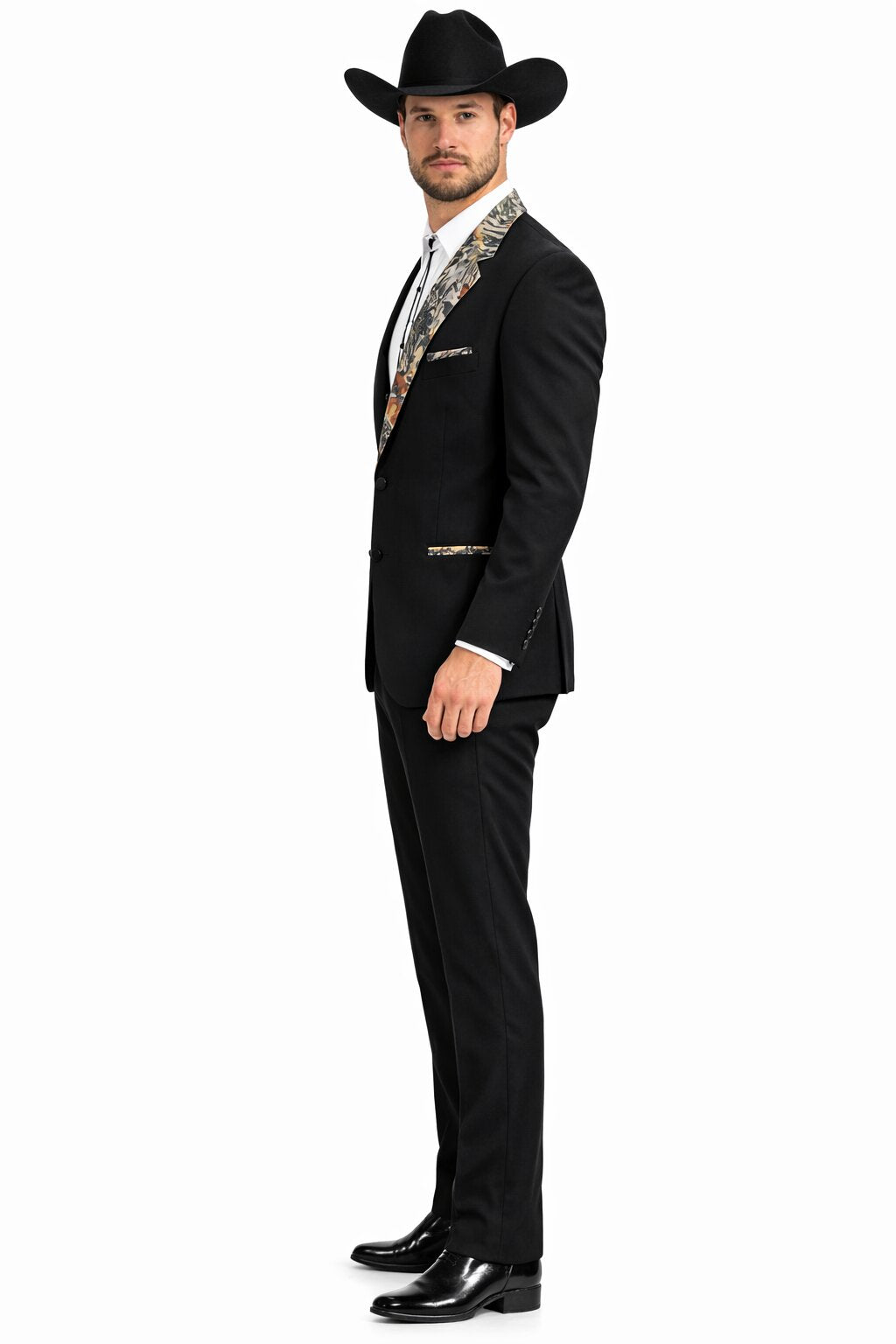Army Green Tuxedo - Camouflage Patterned - Two Toned Vested Olive Camo 2 Button Single Breasted Tuxedo