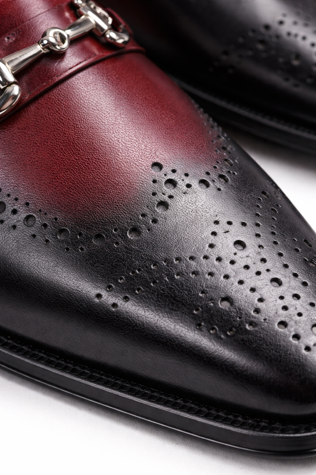 Mens Wholecut Two Tone Leather Wingtip Loafer Dress Shoes in Blue & Tan