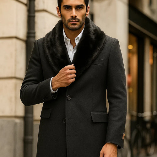Mens Mid-Length Coats - 3/4 Length Mens Coat