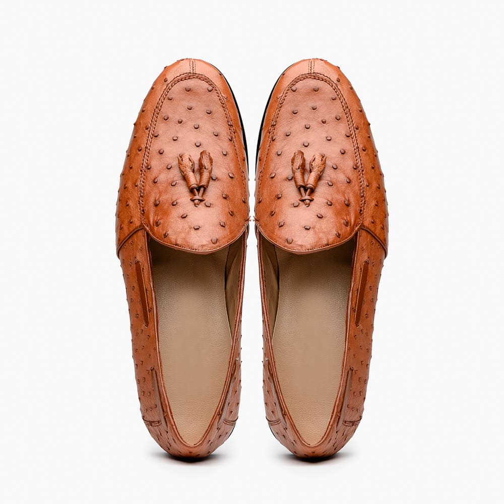Aubiere Cognac Ostrich Loafer 
