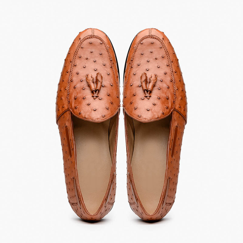 Aubiere Cognac Ostrich Loafer 