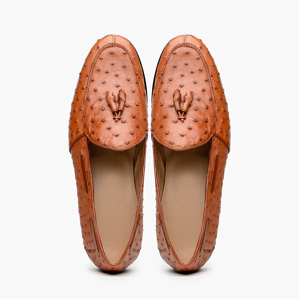 Aubiere Cognac Ostrich Loafer 