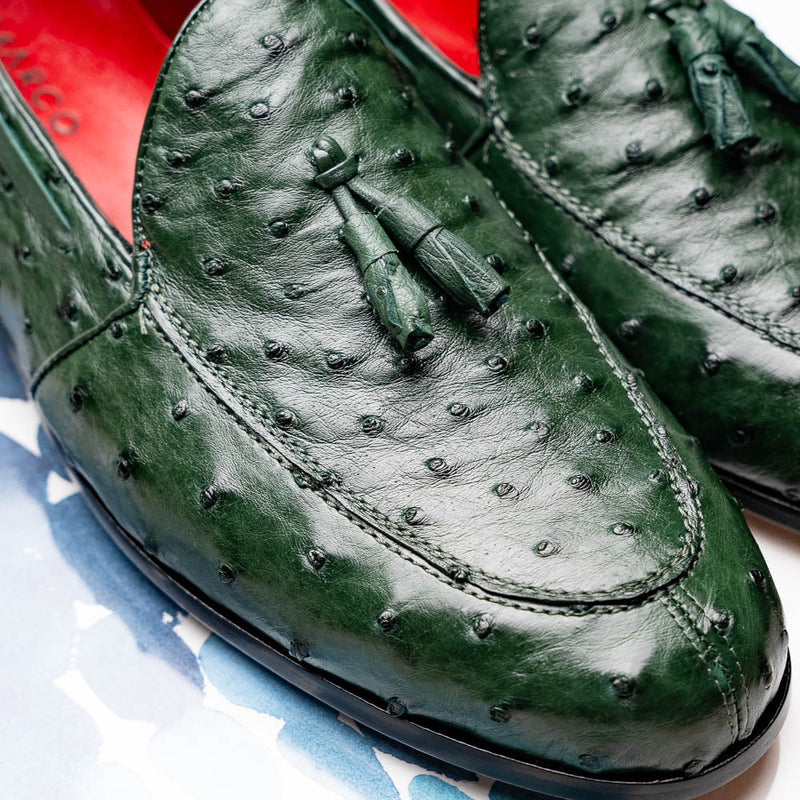 Marco Di Milano Aubiere Forest Green Leather Loafers