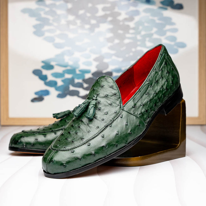 Marco Di Milano Aubiere Forest Green Leather Loafers