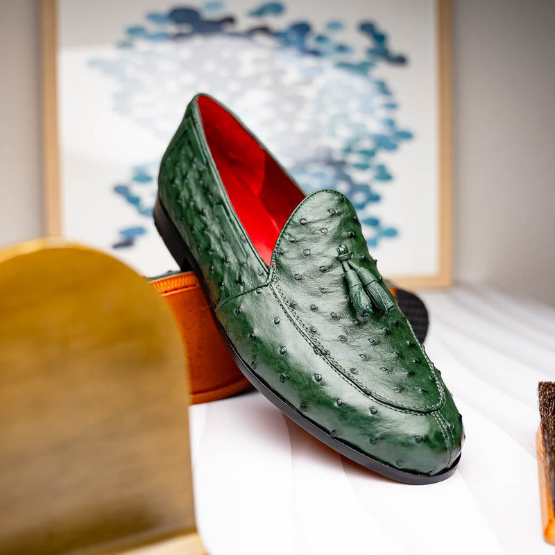 Marco Di Milano Aubiere Forest Green Leather Loafers
