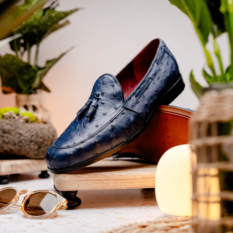 Marco Di Milano Aubiere Navy Leather Dress Shoes