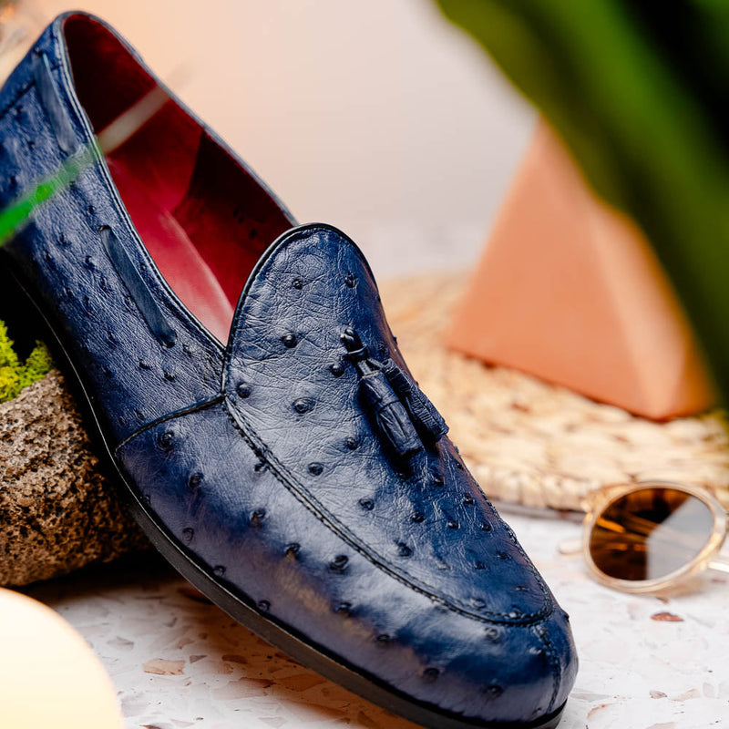 Marco Di Milano Aubiere Navy Leather Dress Shoes