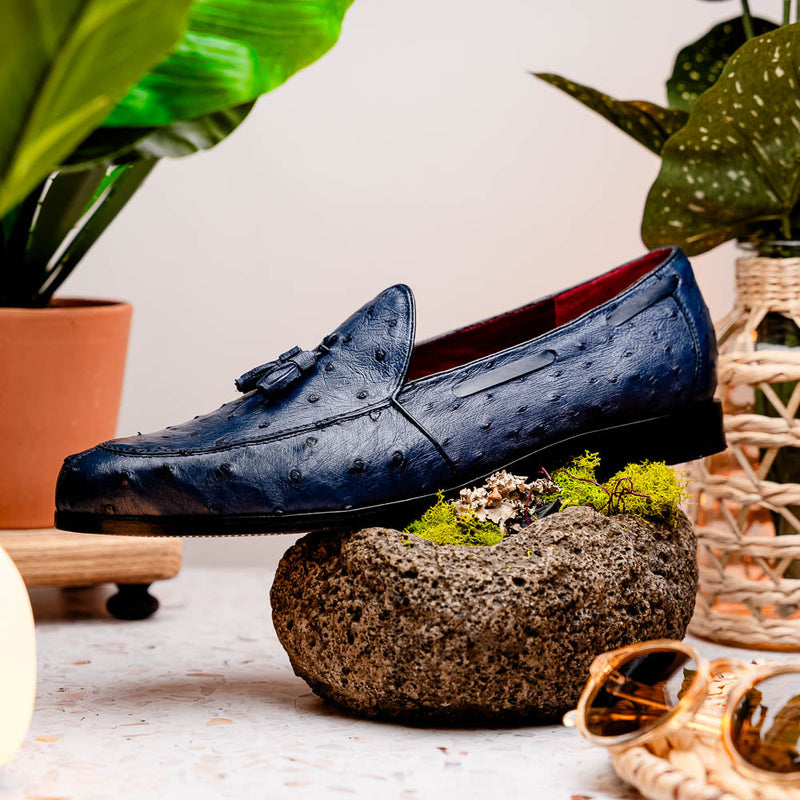 Marco Di Milano Aubiere Navy Leather Dress Shoes