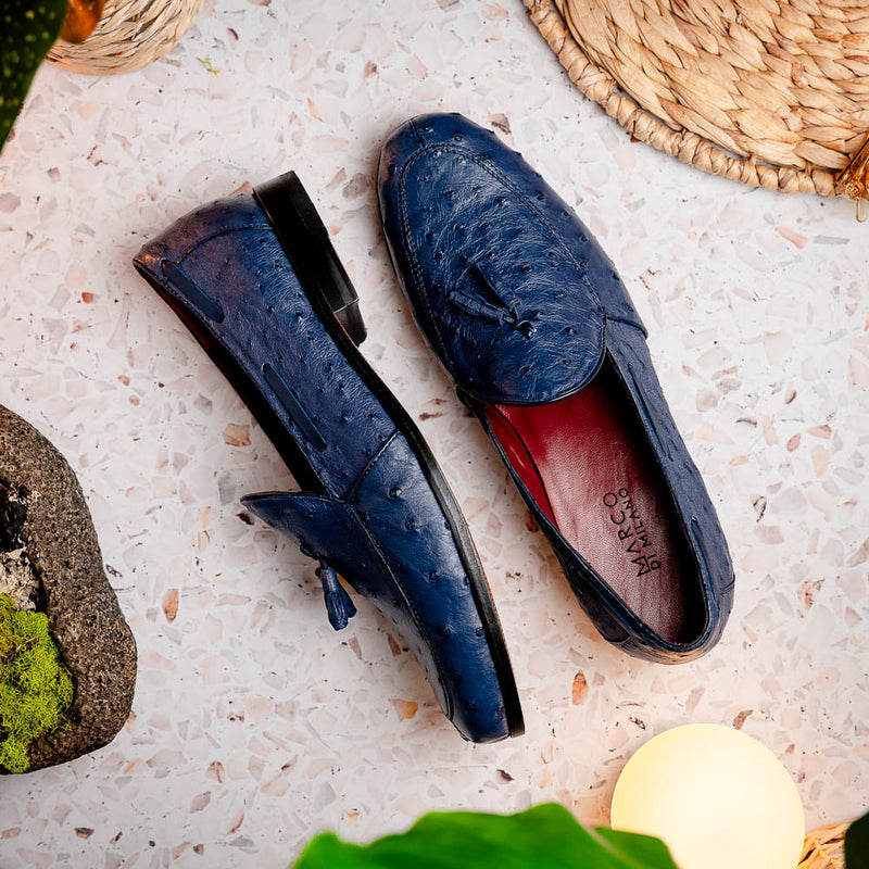Marco Di Milano Aubiere Navy Leather Dress Shoes