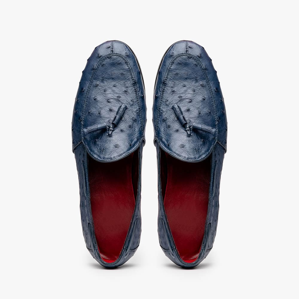Aubiere Navy Ostrich Loafer 
