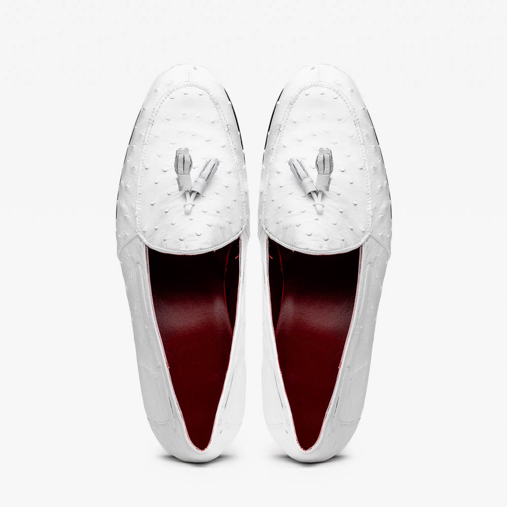 Aubiere White Ostrich Loafer 