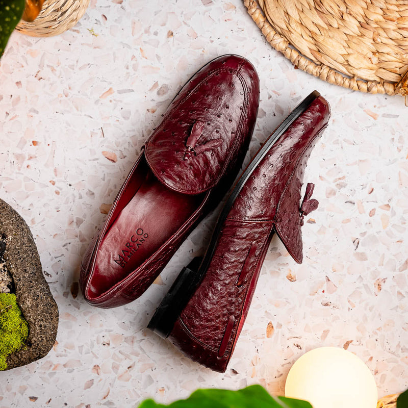 Marco_Di_Milano Aubiere Wine Leather Dress Shoe