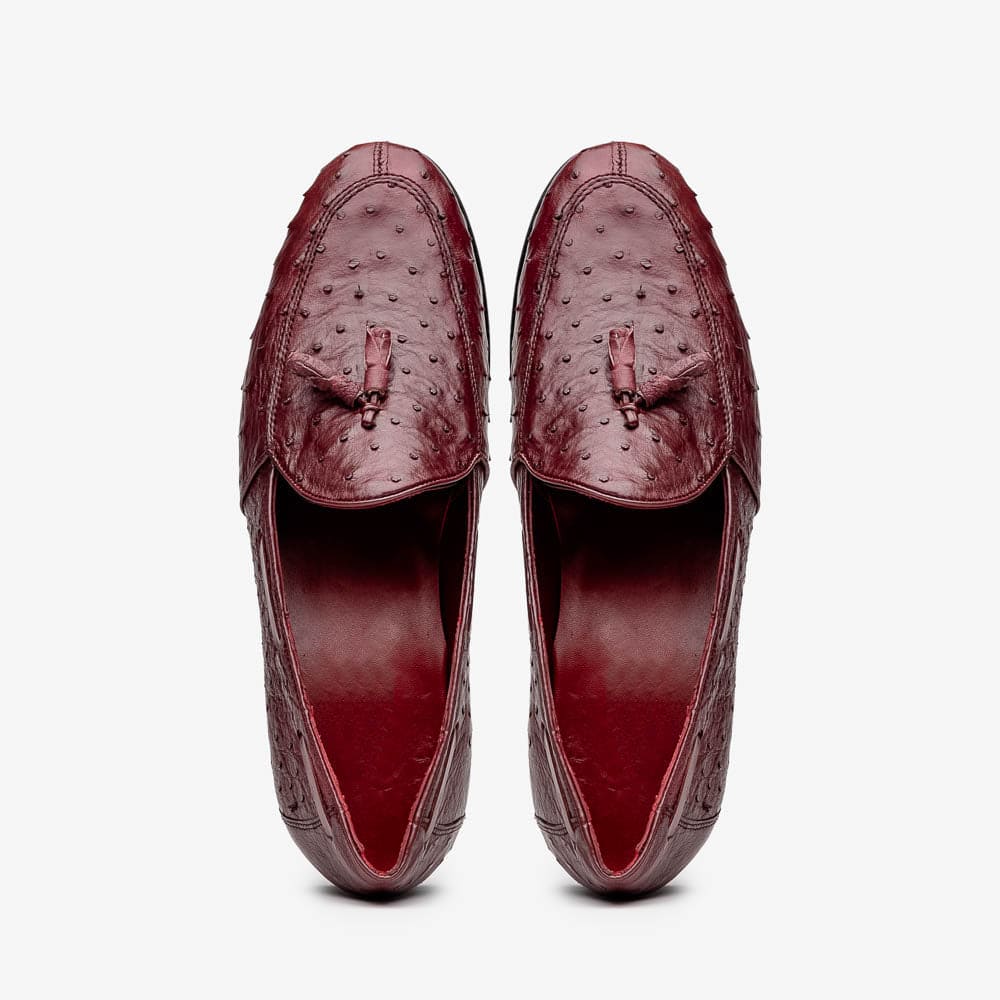 Aubiere Wine Ostrich Loafer 