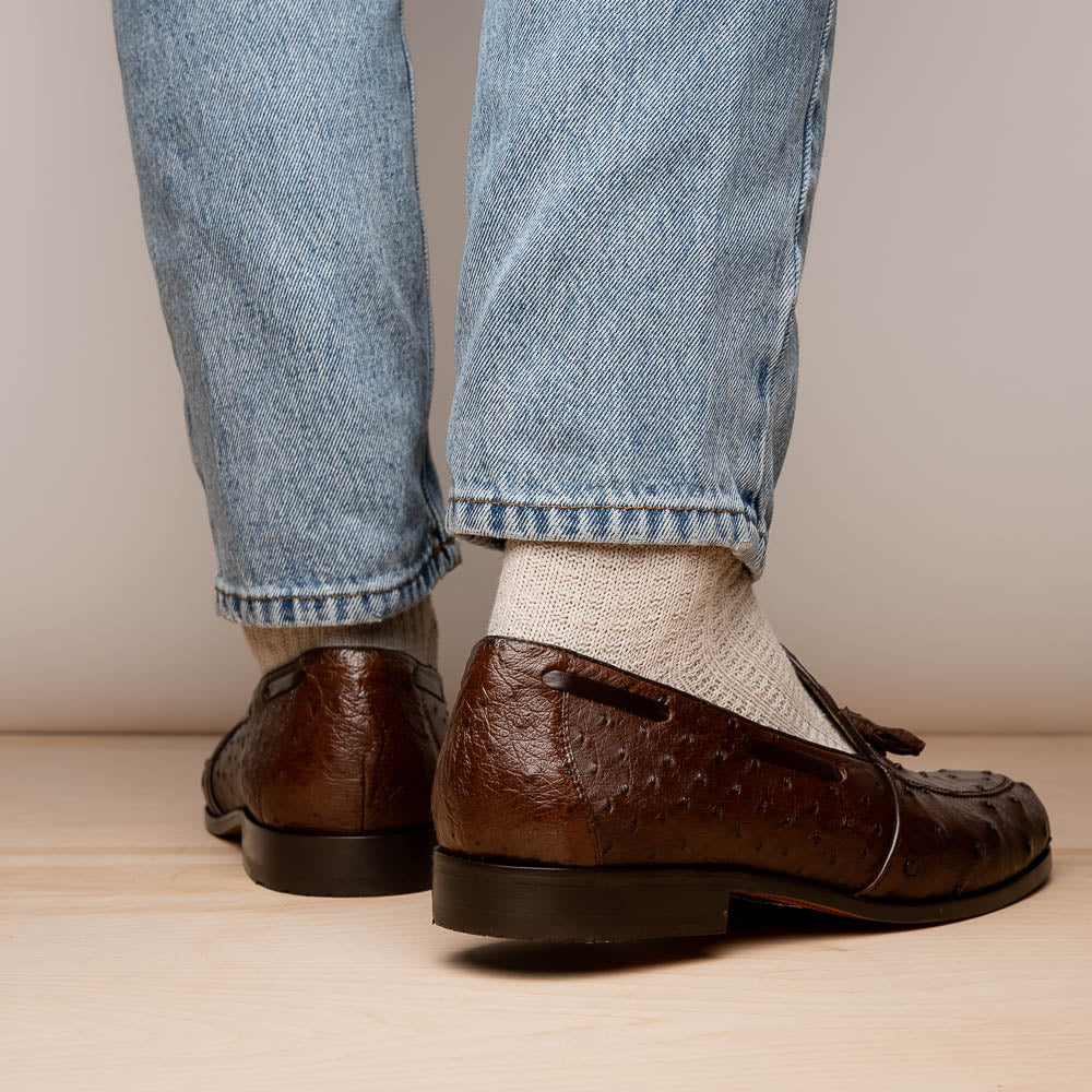 Aubiere Brown Ostrich Loafer 