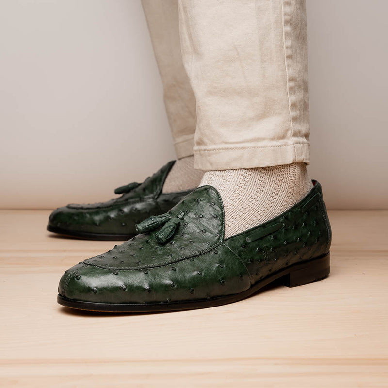 Marco Di Milano Aubiere Forest Green Leather Loafers
