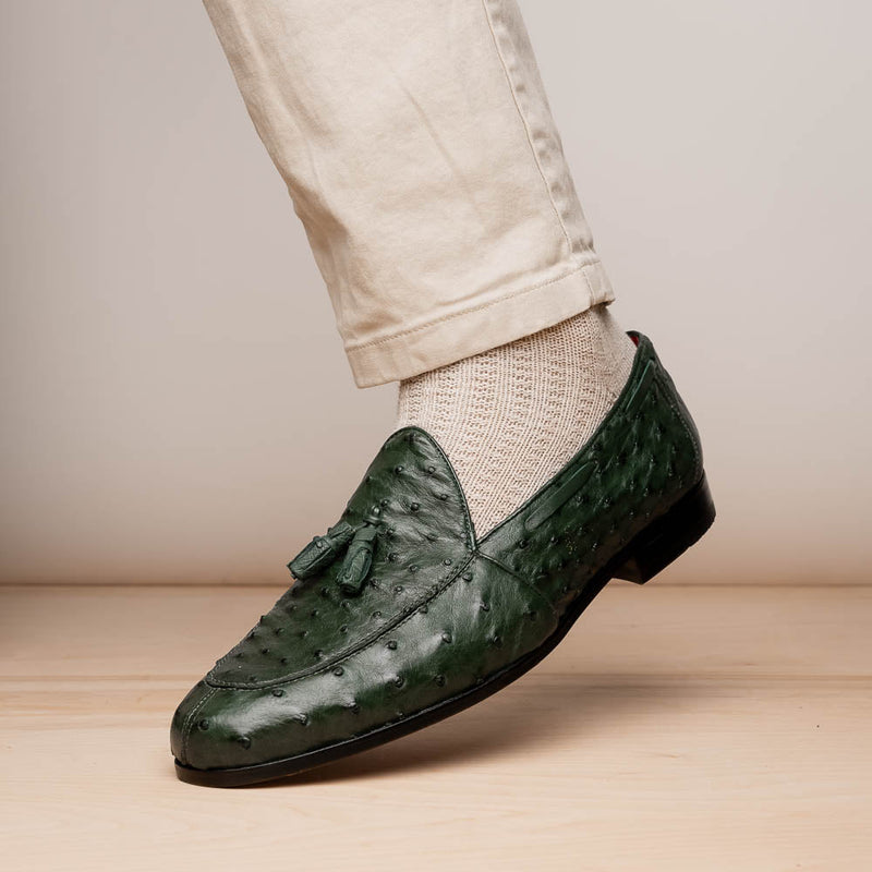 Marco Di Milano Aubiere Forest Green Leather Loafers