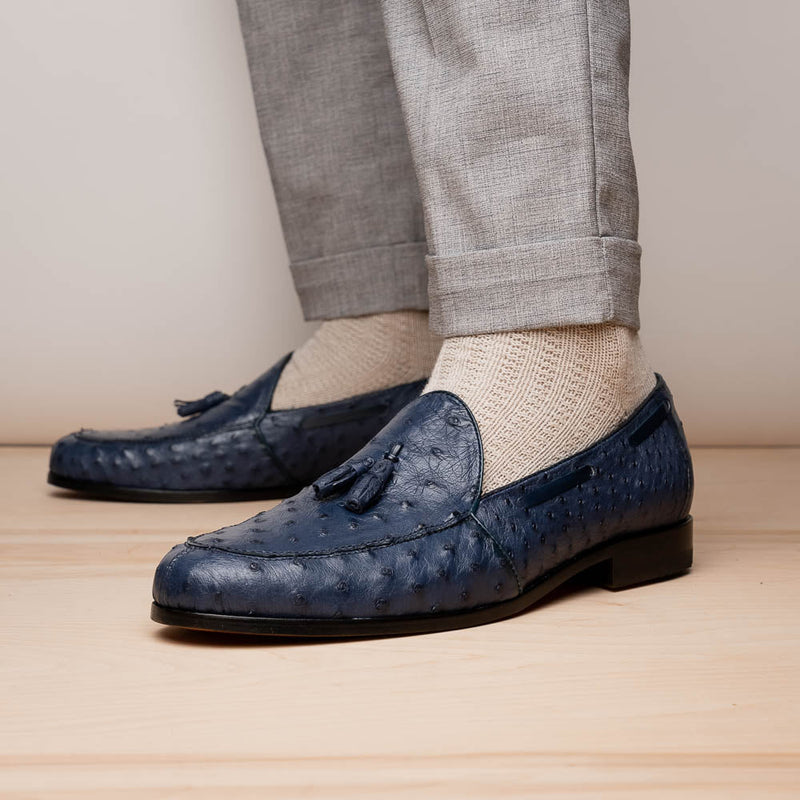 Marco Di Milano Aubiere Navy Leather Dress Shoes