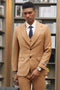 Mens Stacy Adams Suit -Stacy Adams Suit Men's Two-Button Wide Lapel Vested Suit - Light Rust Windowpane Plaid