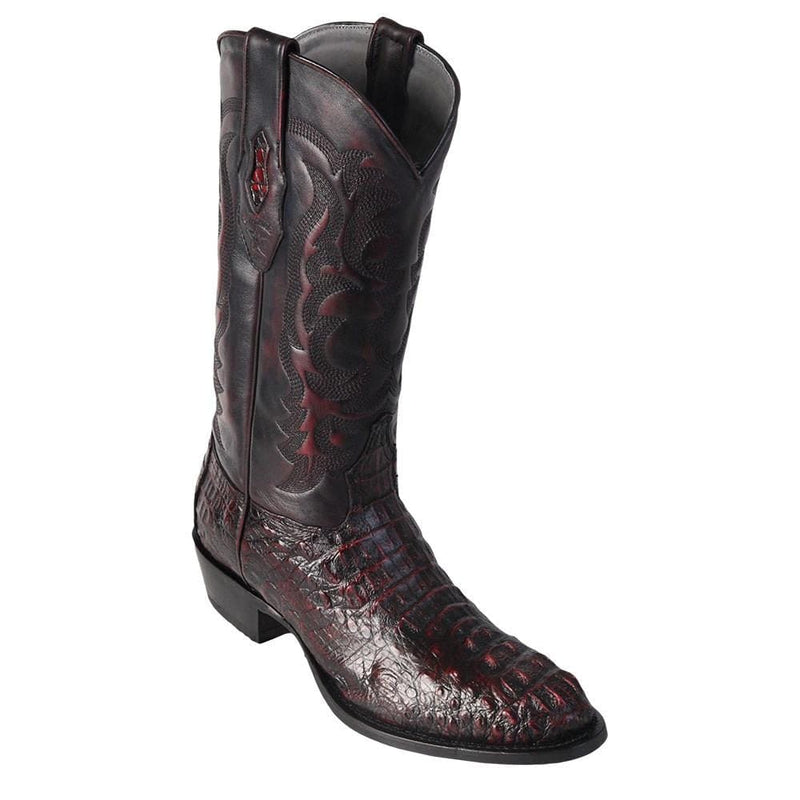 R Toe Cowboy Boots - Round  Toe Cowboy Boots Los Altos Men's Caiman Horn-Back Western Boots Round Toe