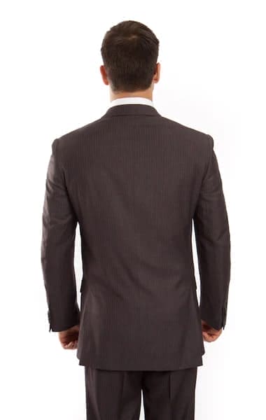 Grey 100% Wool Stripe  2 Button Suit
