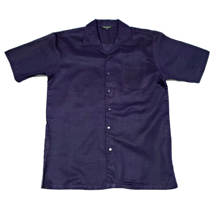Mens Purple Linen Shirt and Pants Casual Outfit Set
