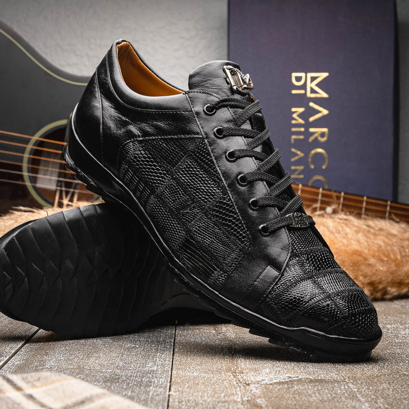 Marco Di Milano Bari Black Leather Luxury Shoe