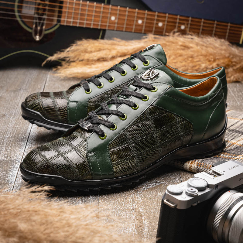 Marco Di Milano Bari Green Leather Oxford Dress Shoe