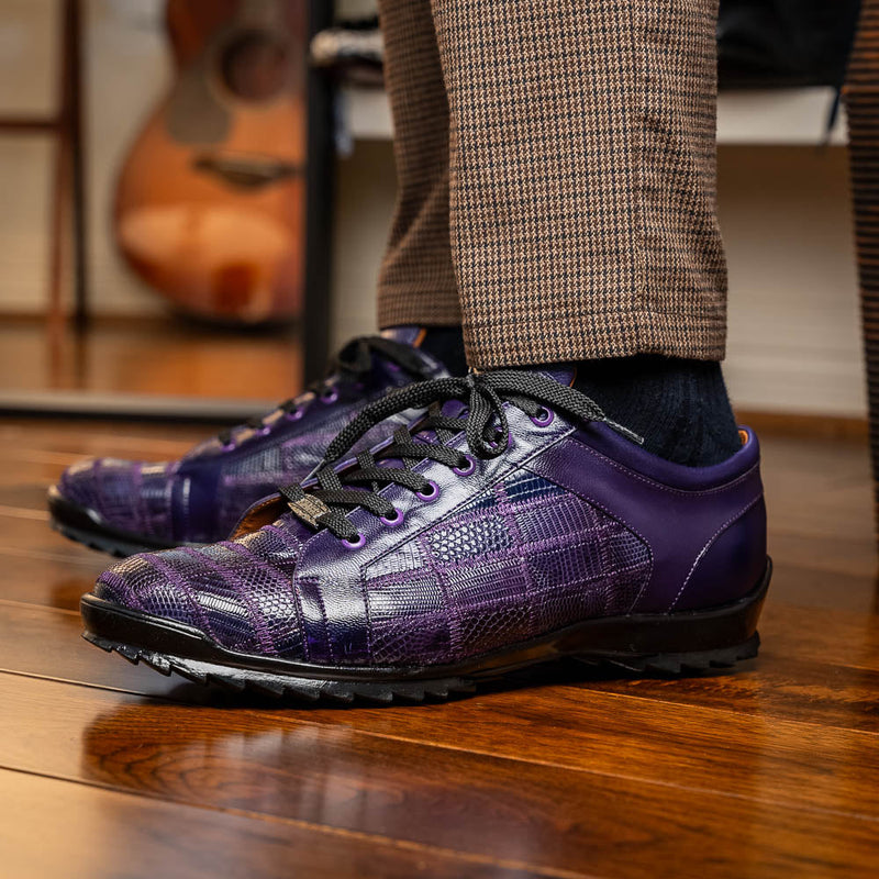 Marco_Di_Milano Bari Purple Luxury Leather Shoe
