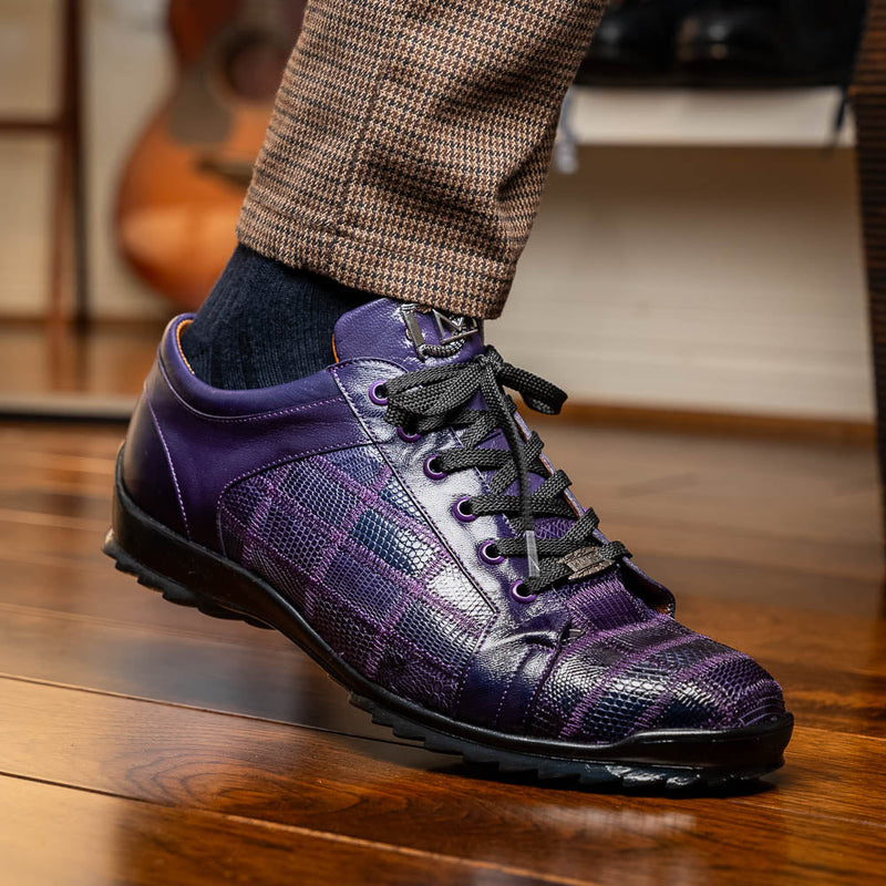 Marco_Di_Milano Bari Purple Luxury Leather Shoe