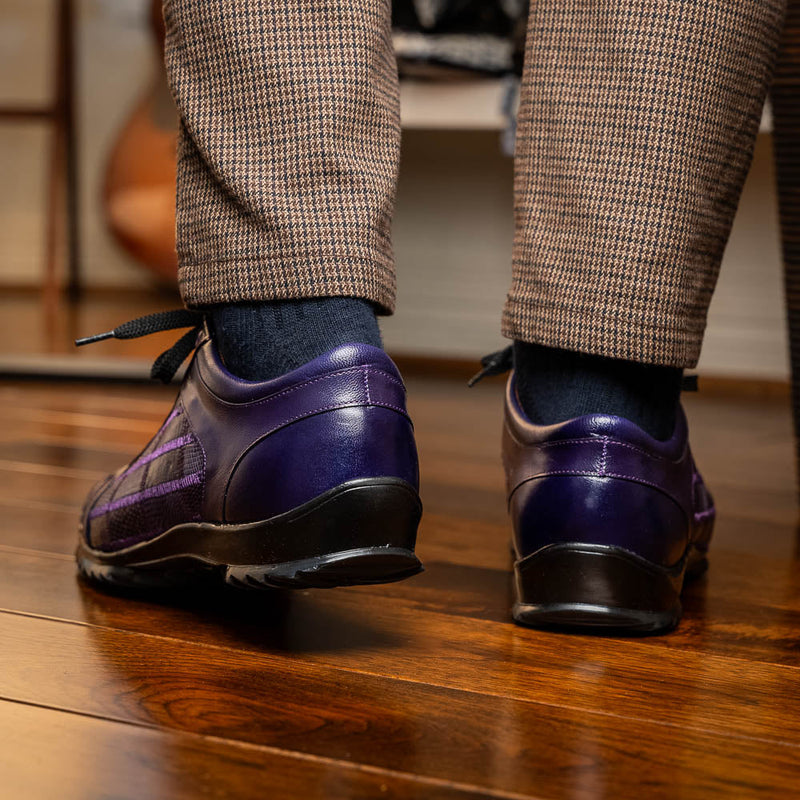 Marco_Di_Milano Bari Purple Luxury Leather Shoe