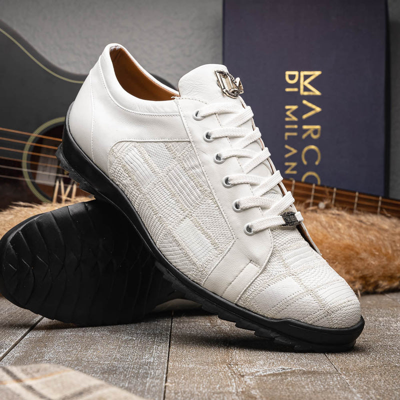 Marco Di Milano Bari White Leather Luxury Shoe