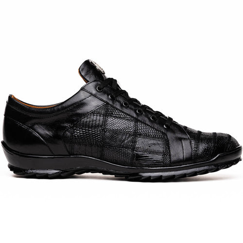 Marco Di Milano Bari Black Lizard Patchwork Sneakers