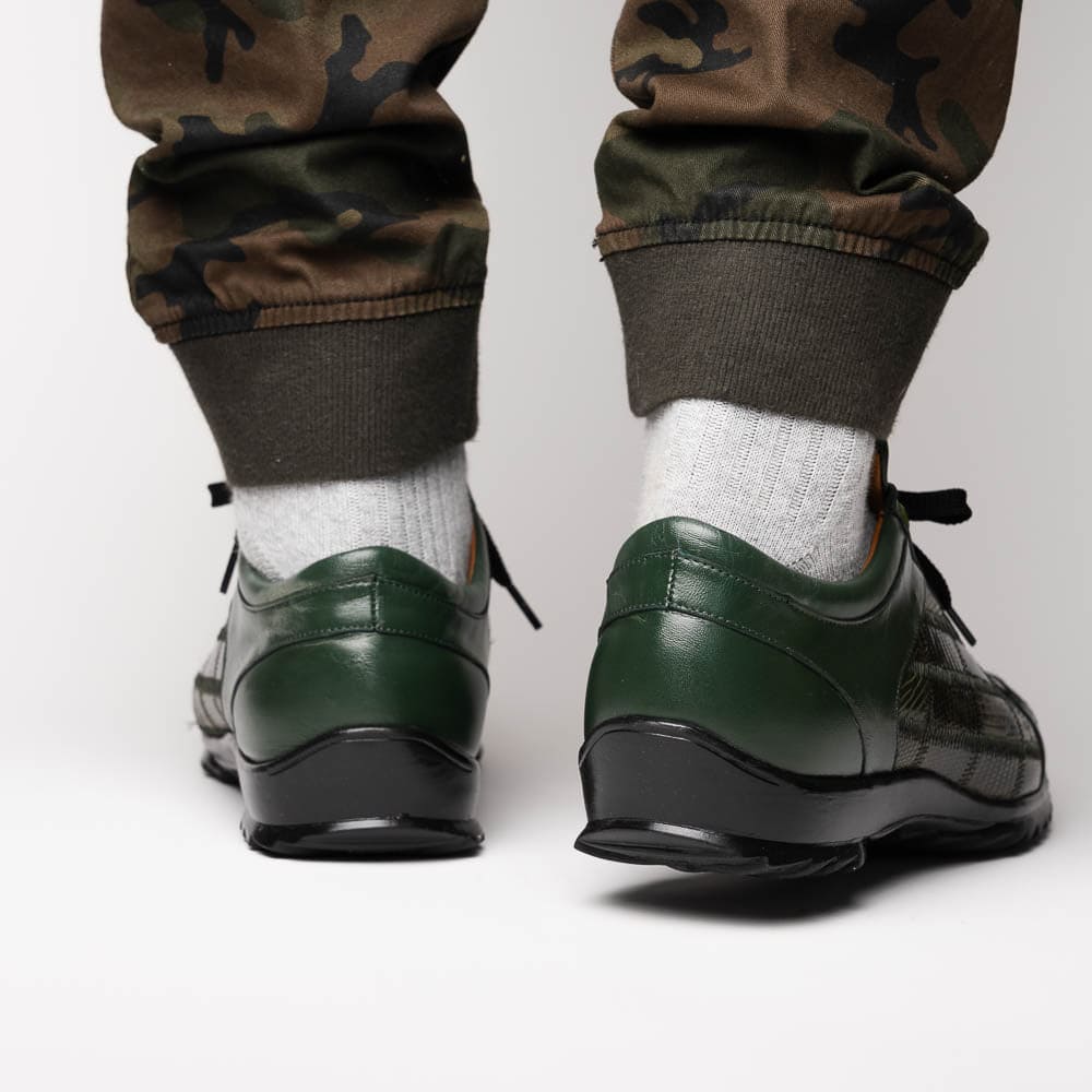 Marco Di Milano Bari Green Lizard Patchwork Sneakers