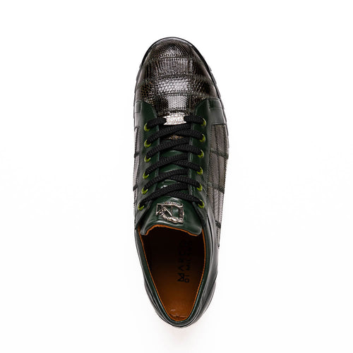 Marco Di Milano Bari Green Lizard Patchwork Sneakers