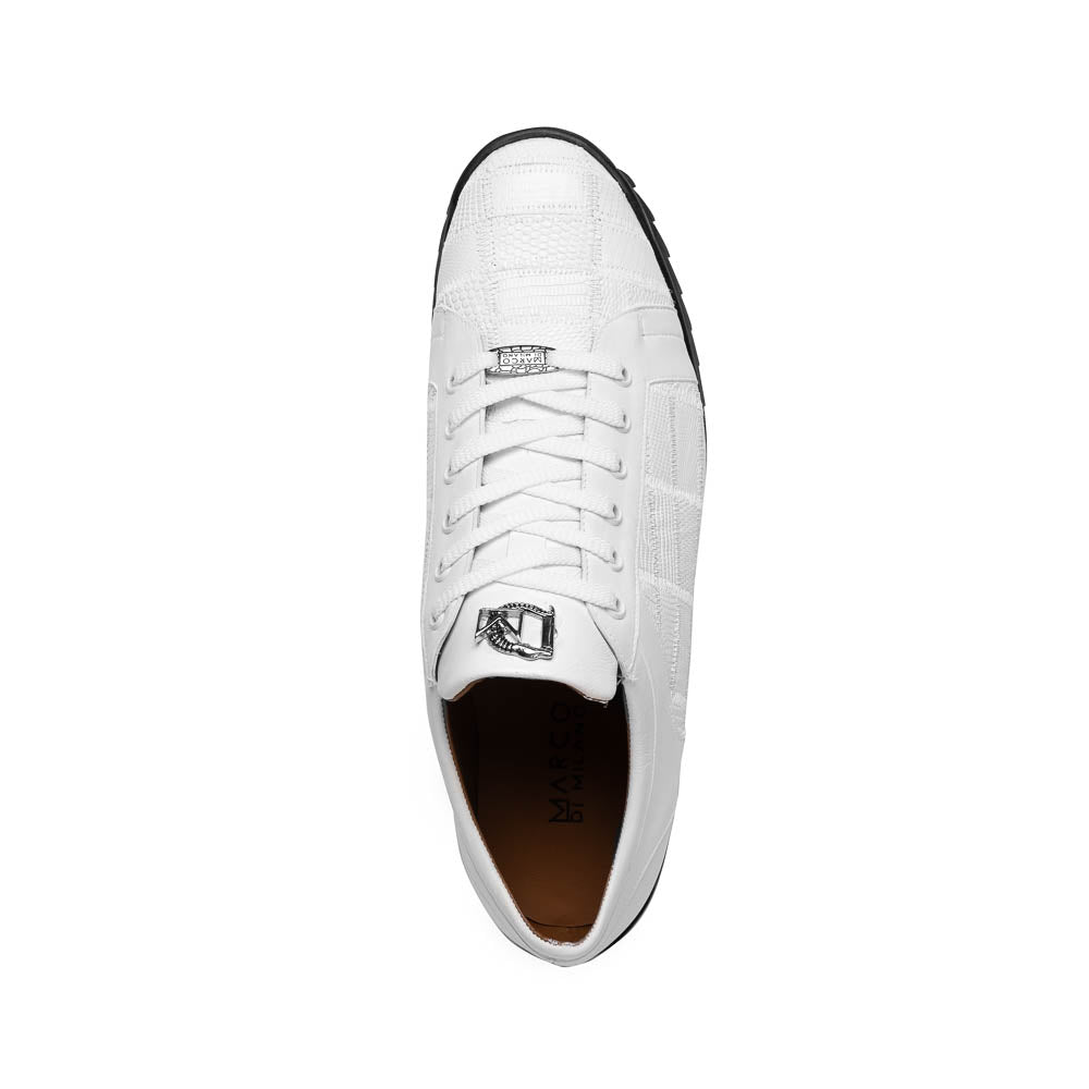 Marco Di Milano Bari White Lizard Patchwork Sneakers