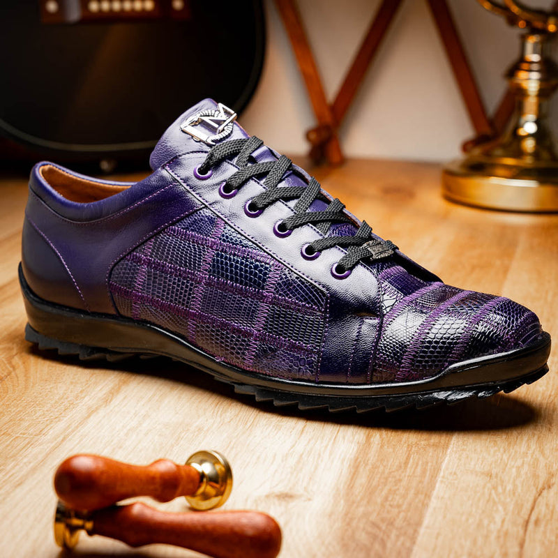 Marco_Di_Milano Bari Purple Luxury Leather Shoe