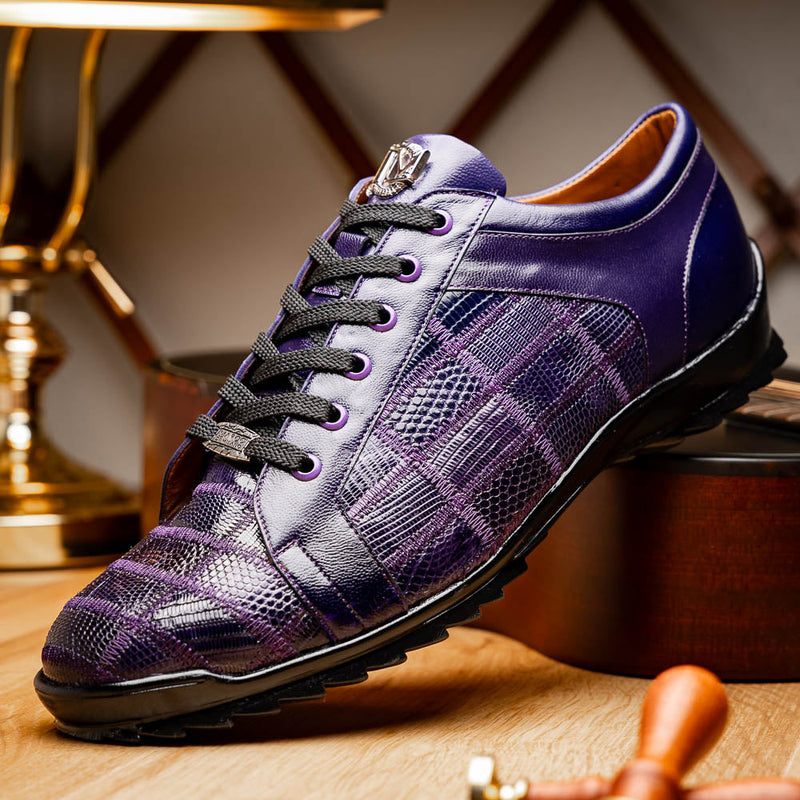 Marco_Di_Milano Bari Purple Luxury Leather Shoe