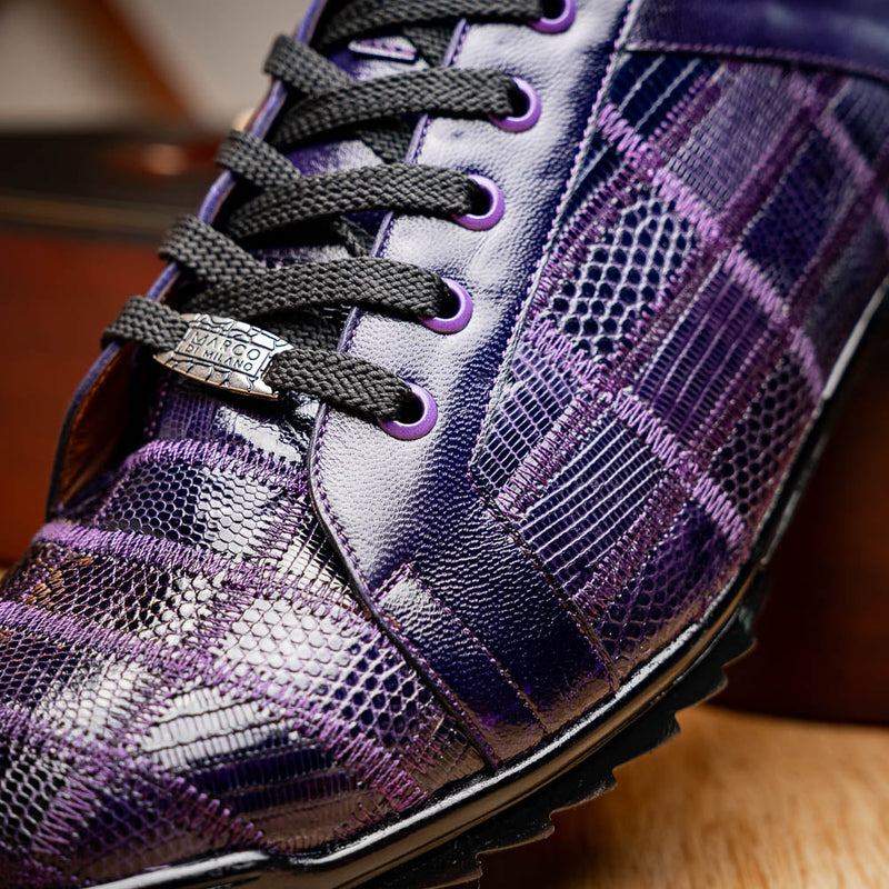Marco_Di_Milano Bari Purple Luxury Leather Shoe